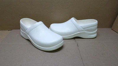 Zuecos de enfermería Klogs blancos de goma sin cordones zapatos para mujer talla 8 Foto 1 de 4