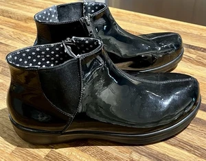 Alegria, Climatease Regenstiefel Damen Größe 40 US 10 schwarz Lack seitlicher Reißverschluss - Bild 1 von 8