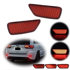 For Jeep Grand Cherokee 2011-2021 Red LED Rear Reflector Turn Singal Tail Lights - Picture 1 of 12