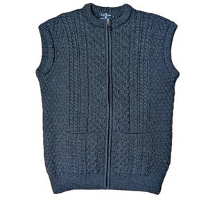 Chaleco Suéter Gris Cremallera Pescador The Irish Store Hombre XXL Lana Merino Tejido - Imagen 1 de 3