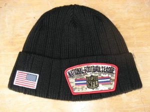 (NFL) LIGA NACIONAL DE FÚTBOL AMERICANO Gorro Puño Forrado de Vellón NEGRO. SALUDO AL SERVICIO - Imagen 1 de 6