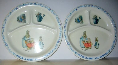 2 - Vintage Beatrix Peter Rabbit and Friends Kind Melamin geteilt Teller - Bild 1 von 4
