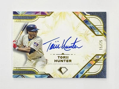 2025 Topps Diamond Iconos Torii Hunter Iconos Auto 15/25 Gemelos Foto 1 de 2