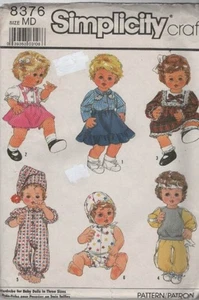 8376 SIMPLICITY CRAFTS WARDROBE FOR BABY DOLLS SZ 13" TO 18" - Imagen 1 de 1