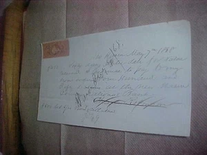 SELLO CERTIFICADO GEORGE WASHINGTON 25¢ EE. UU. Y RECIBO EN EFECTIVO CON FECHA 1868 - Imagen 1 de 4