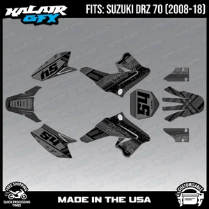 Graphics Decal Kit for Suzuki DRZ70 (2008-2018) Split Series - Smoke - Picture 1 of 4