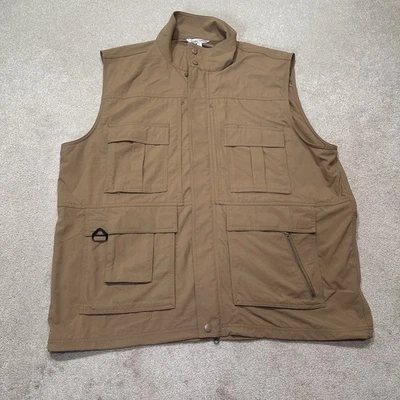 NWOT Travel Smith Vest Mens 2XL XXL Brown Safari Hunting Fishing Pockets Vented - Image 1 of 4