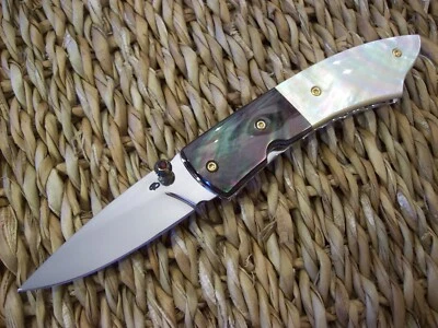 CUSTOM THAILAND KNIFE / MOTHER OF PEARL / BLACK PEARL / NEW 2018 - Image 1 of 4
