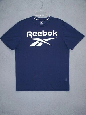Camisa Reebok Adulto Mediana Azul Grande Deletrear Logo Ligera Ropa Deportiva Para Hombres Foto 1 de 4