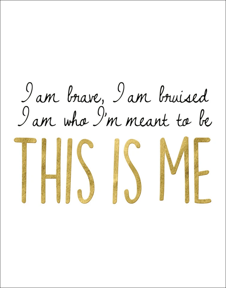 Galería de imágenes de arte de pared I Am Brave This Is Me decoración de lienzo envuelto 11 x 14 Foto 1 de 1