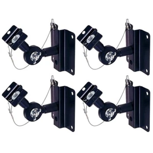 4x Audio Satellite Bookshelf Speaker Wall Mount Bracket Adjustable Tilting - Picture 1 of 2