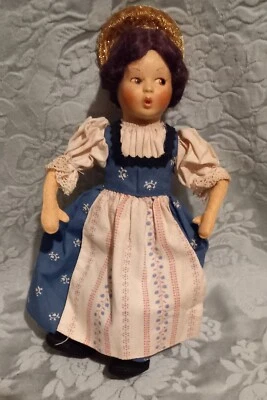 JOLIE POUPEE CORPS EN TISSU TETE CELLULOID?  HAUTEUR 22 CM ANNEES 1950 - Photo 1/4