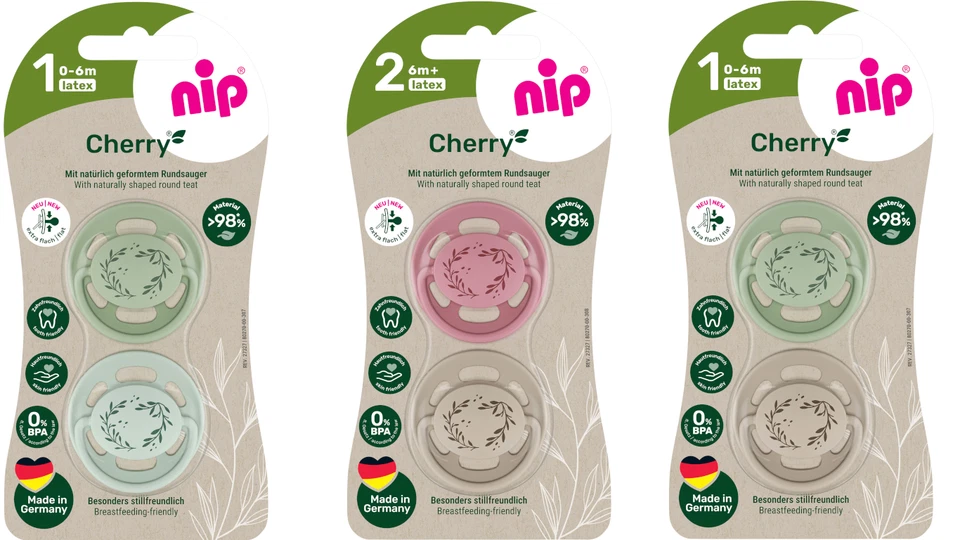 nip Cherry Schnuller / Cherry Newborn Latex rund Kirschschnuller - Bild 1 von 1