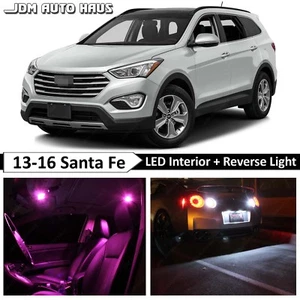 Pink Interior + Reverse LED Lights Bulb Package Fits Hyundai Santa Fe 2013-2016 - Picture 1 of 12