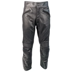 Richa Cafe Leather Motorcycle Trousers - Black - Picture 1 of 8