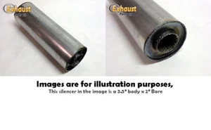 3.5" Body x 1.5" Bore Exhaust Silencer x 12" long Aluminised Mild Steel Box - Picture 1 of 1