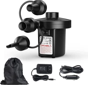 Electric Air Pump for Inflatables,Portable Quick-Fill Air Pump with 3 Nozzles,11 - Picture 1 of 9