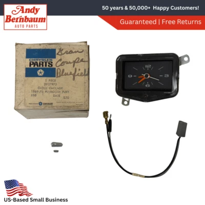 1969-1970 Plymouth Fury Dash Dashboard Clock Package NOS 2927972 - Image 1 of 4