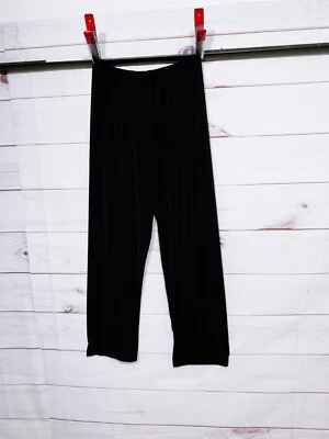 Pantalones para mujer Liz Baker talla L negros cintura elástica frente plano tirar Foto 1 de 4