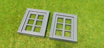 3D-SCALE 2 Stück Fenster Set Spur G für Diorama Modellbau Gebäude Haus 1:22,5 Gartenbahn