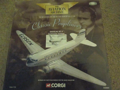 Corgi AA30001 Douglas DC-3 Continental Airlines 1:144 Die Cast Ltd Ed. Propliner - Image 1 of 4