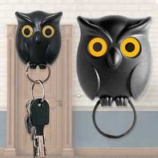 Black Night Owl Magnetic Wall Key Holder Magnets Keep Keychains