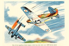 WPA War Propaganda Magnificent British Fighters Have Shot Down Poster 12x18