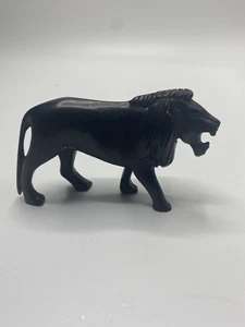 Vintage Hand Carved Wood Lion Sculpture - Picture 1 of 4