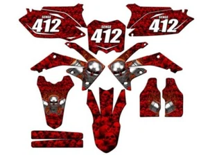 2010-2013 CRF 250 R FLAMING GEARHEAD Red Senge Graphics Kit Compatible with H - Picture 1 of 10