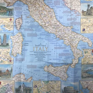 Mapa de Viajeros de Italia de Colección Junio 1970 National Geographic - Imagen 1 de 11