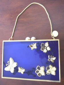 Thalè Blanc Blue Flutter of Hope Perspex Clutch - Picture 1 of 11