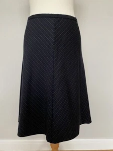 GANT Skirt Flare Wool Chevron Black Mix Knee Length Workwear Secretary UK 14 - Picture 1 of 7