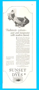 1924 SUNSET SOAP DYES curtains dresses clothing antique PRINT AD Fashion colors - Picture 1 of 1