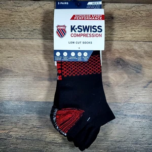 K-Swiss Men’s 3 Pack Low Cut Performance Compression Socks Shoe Size 6-12.5 NEW - Picture 1 of 10