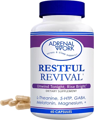 Relájate con Cápsulas Restauradoras para Dormir - L Teanina 400Mg, GABA, 5 HTP, L Triptop Foto 1 de 4