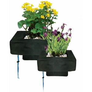 Floating Pond Plant Baskets - 25cm / 35cm Square Potted Plant Lilly Island Float - Picture 1 of 9