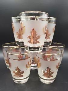 LIBBEY USA MCM GOLDENES BLATT HOSTESS SET 8 SAFTGLÄSER 6oz EUC - Bild 1 von 16
