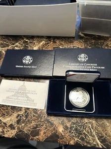 2000 Library of Congress Commemorative US Mint Proof Silver Dollar Coin Box COA - Picture 1 of 3