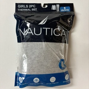 Nautica Girls Long Johns Thermal Base Layer Top with Pants Gray Sz Small 6/6X - Picture 1 of 3