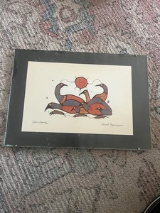 Vintage Signed Norval Morisseau Loon Family Abstract Print/ Litho - Picture 1 of 5