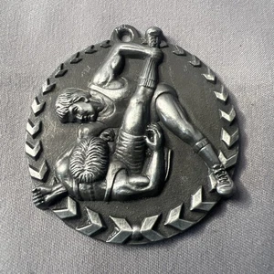 Vintage Wrestling Medal 2” Silver Round Circle Blank Medallion STM - Picture 1 of 2