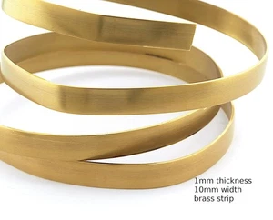 Flat wire Brass Sheet Strip Width 10mm (1mm thickness) raw brass UK10 -01 - Imagen 1 de 3