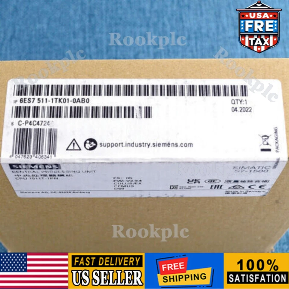 New Siemens 6ES7511-1TK01-0AB0 6ES75111TK010AB0 S7-1500T, CPU 1511T-1 PN - Image 1 of 2
