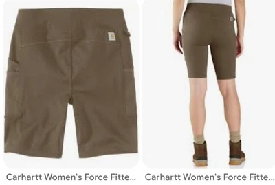 NWT Carhartt Force Fitted Utility Shorts Sz M 8-10 Tarmac Brown Biker Shorts - Image 1 of 4