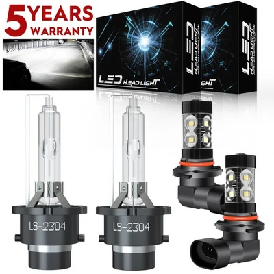 4x For Infiniti QX56 2011-2013 HID Xenon Headlight Led Fog Light Bulbs 6000K Kit - Image 1 of 4