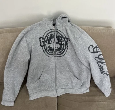G-Unit Hoodie Mens XL Gray Zip Up Bullet Proof Streetwear Y2K Hip Hop 50 Cent - Image 1 of 4