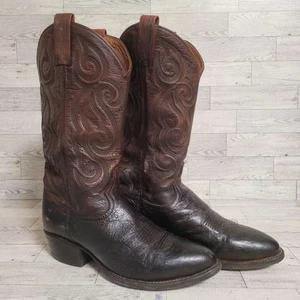 Tony Lama Western Exotisch Braun Glatt Straußenleder Cowboystiefel Herren 8,5 D - Bild 1 von 8