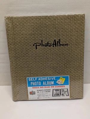 Self Adhesive Photo Album Woven Tweed Pattern Kmart NOS Vintage  - Image 1 of 4