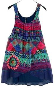 DESIGUAL Women Scoop Neck Sleeveles Dress Floral Size 38 - M - Picture 1 of 9