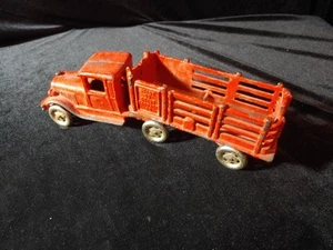 A.C. Williams Vintage Coast to Coast Cartage Cast Iron Stake Bed Truck & Trailer - Bild 1 von 5